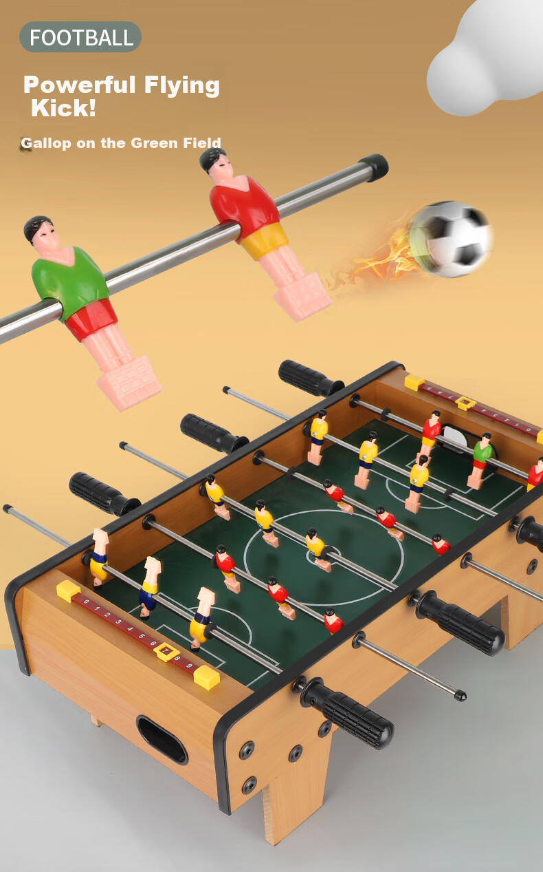 Hongdeng Tabletop High-Leg 8-Rod Soccer Machine Toy, Indoor Two-Player Board Game, Birthday Gift for Boys 9