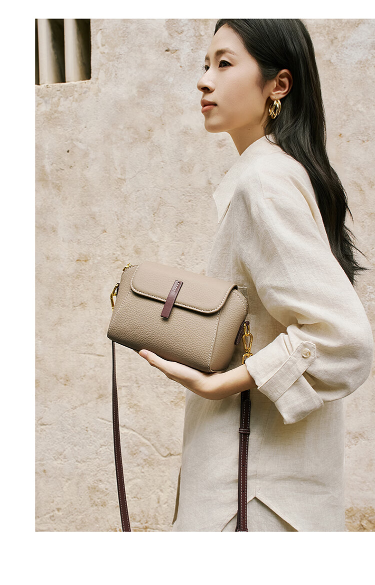 Aokang Women's Bag 2026 Trendy Cowhide Small Square Light Luxury Crossbody Shoulder Bag Birthday Gift for Girlfriend Wife 14