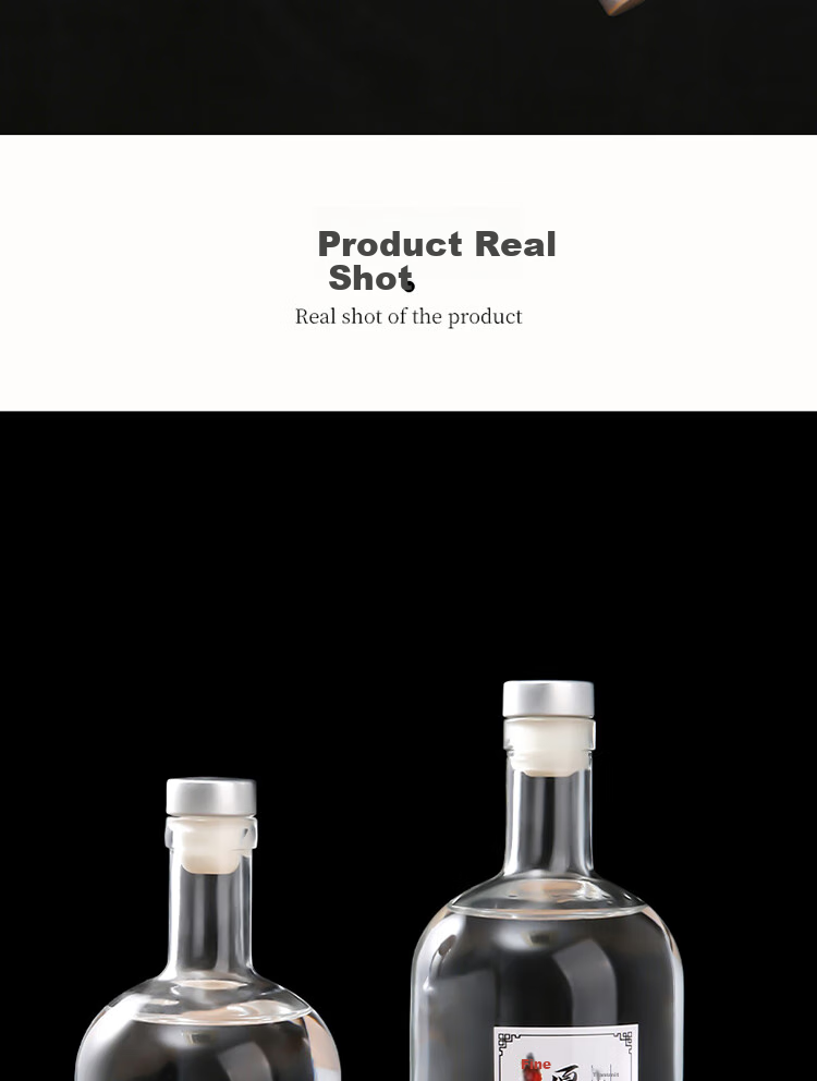 BJ Wine Bottle, Empty Bottle, Liquor Bottle, Infusion Container, Storage Bottle, Glass Wine Jar, Wine Flask, High-End Infusion Special Bottle, Set of 2 6