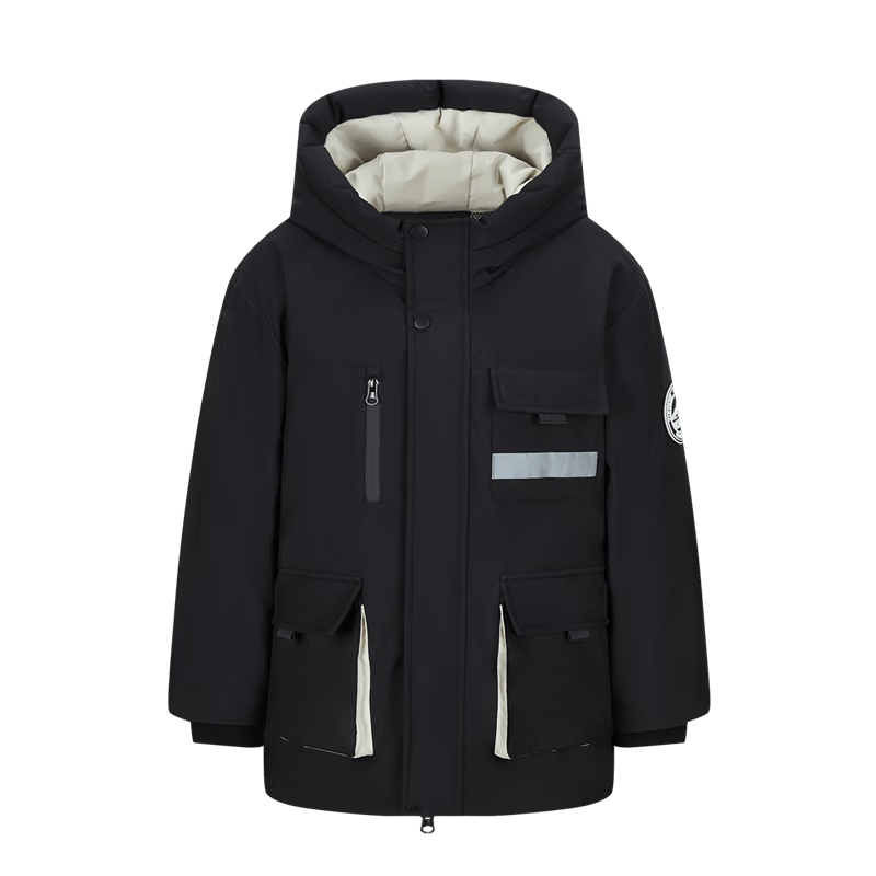 SNOWFLYING Kids Down Jacket Boys Girls Winter Thick Warm Black 170