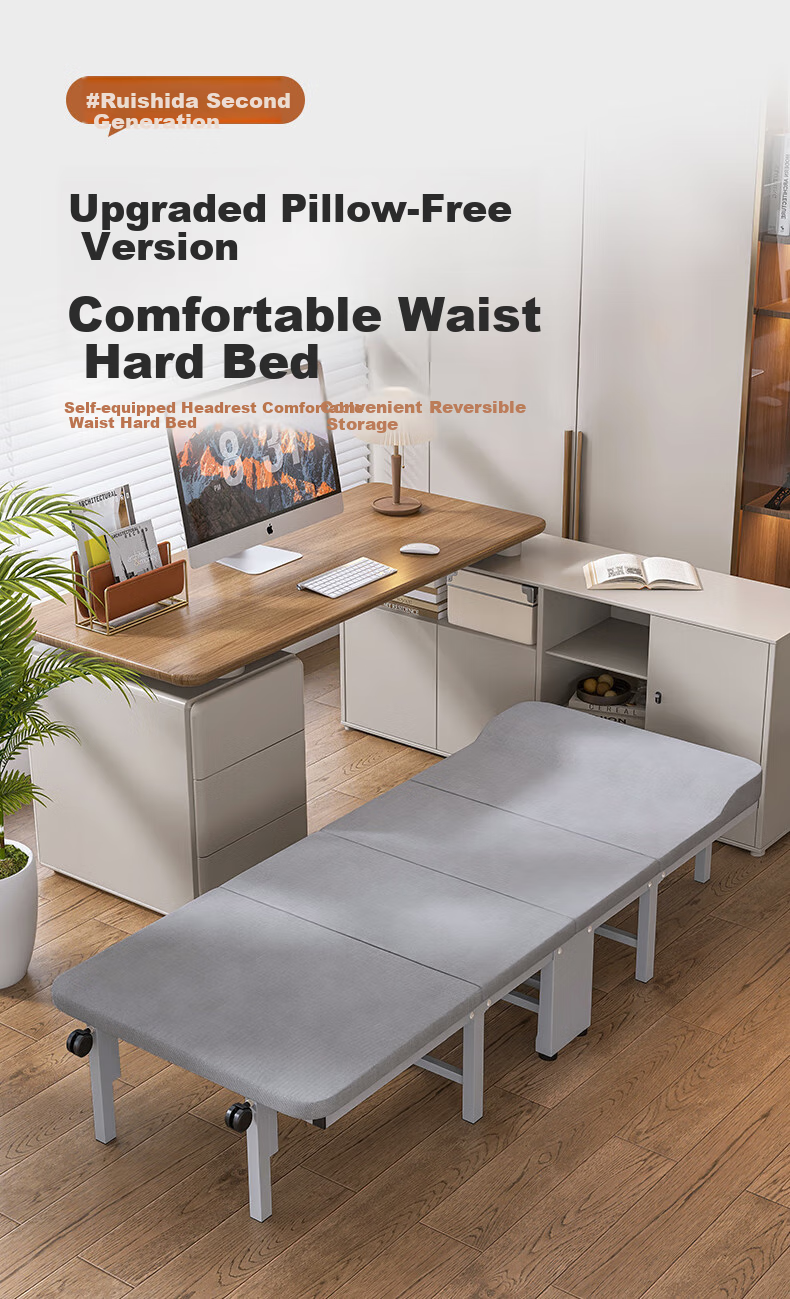 Restar Folding Bed Office Nap Essential Hospital Companion Bed Comfortable Wooden Sponge Single Nap Bed 80cm 1