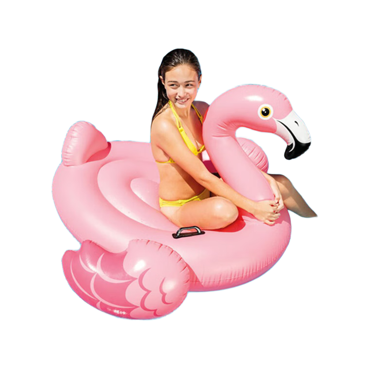 INTEX Little Red-Crowned Crane Water Ride-On, Adult Flamingo Children's Toy Inflatable Raft 57558
