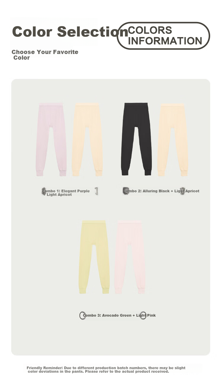 Hodo Pure Cotton Autumn Long Johns for Women, Lightweight Thermal Underwear, Ladies' Warm Pants, 2-Piece Set, Combination One, 160/85 8