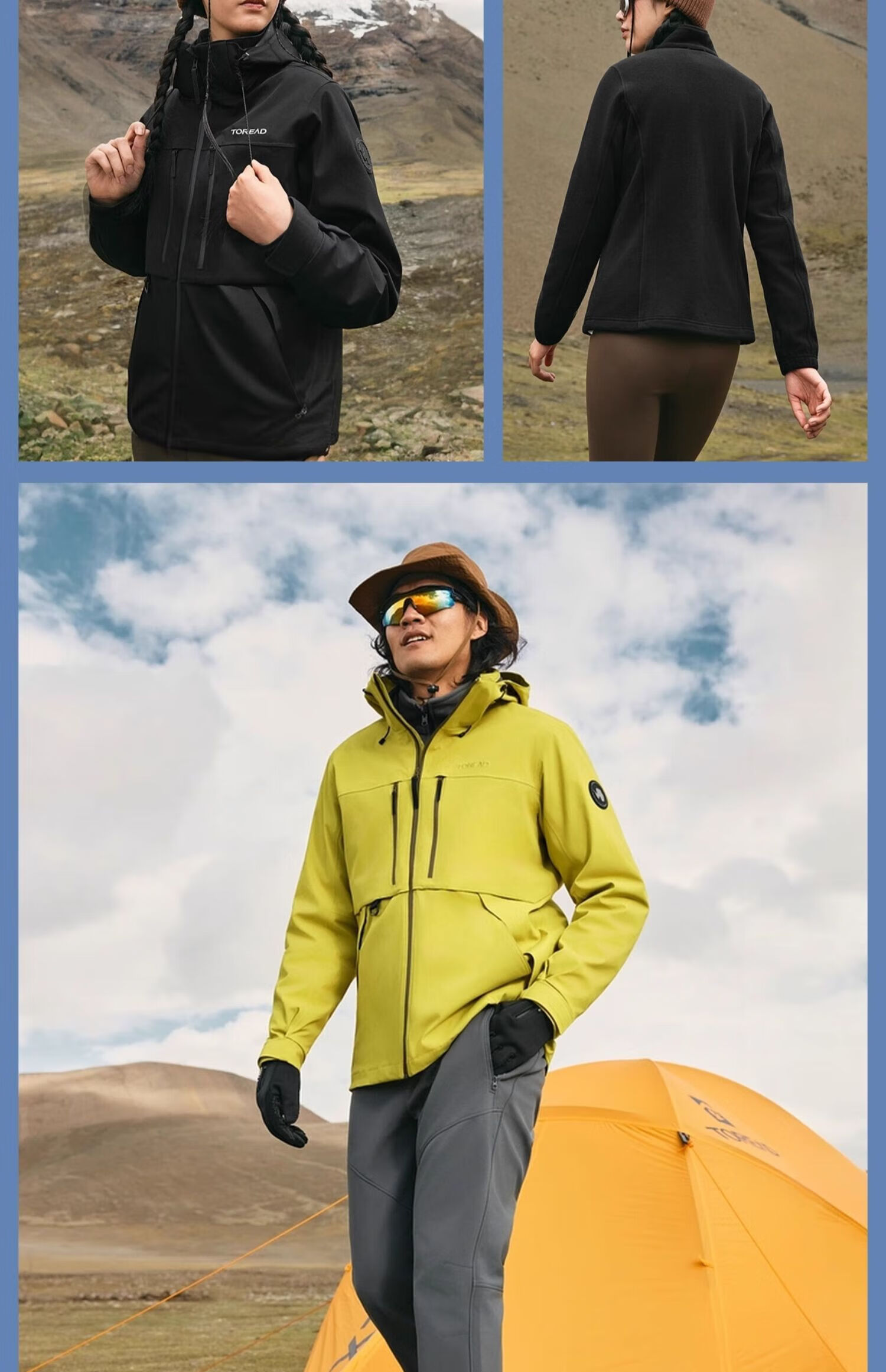 TOREAD Three-In Outdoor Professional Waterproof Windproof Mountaineering Jacket Hiking Coat, Black Men's XL 19