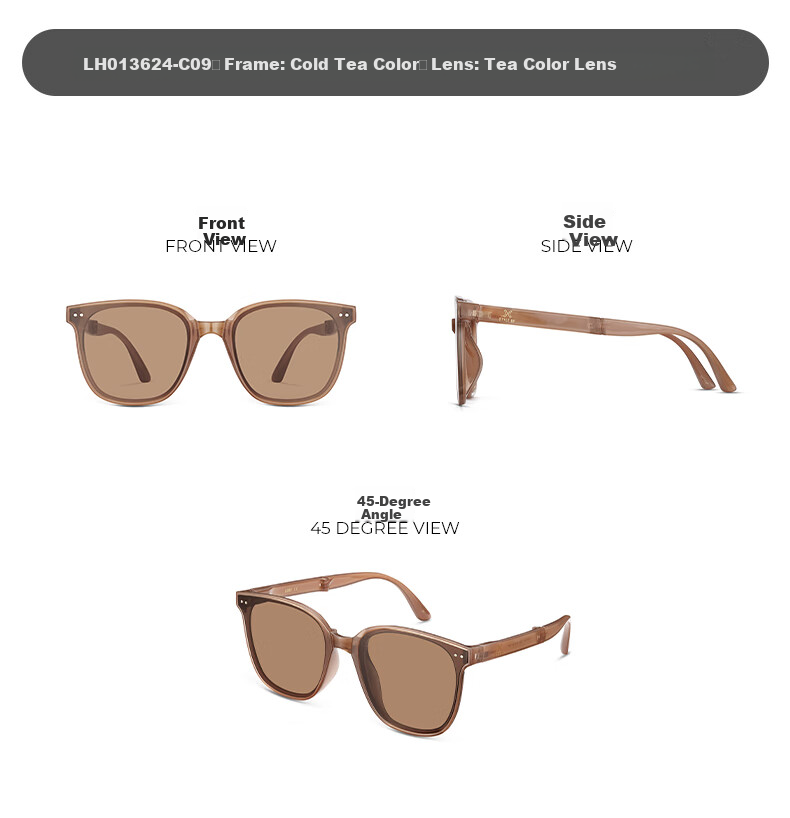 LOHO Folding Sunglasses for Men, Polarized Sunglasses, Ultra-Light, for Driving And Cycling, Protective Eyewear, Square Frame Glasses, UV Protection, Anti-Glare, Gift 14