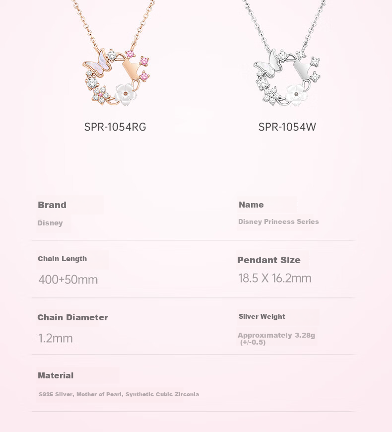 Disney Butterfly Promise Silver Necklace for Women, Runaway Princess Butterfly Necklace, Elegant Birthday Gift for Girlfriend 8