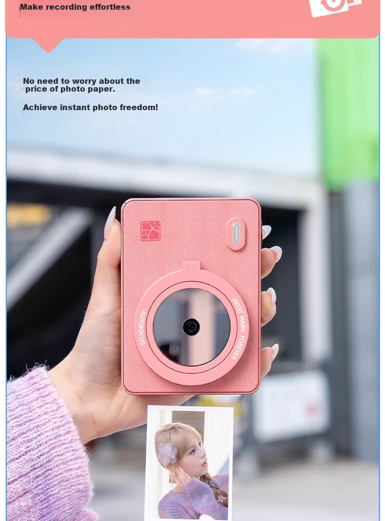 HPRT Z5 Instant Camera, Yellow, Photo Printing Instant Camera, High-Definition Hot-Smooth Coating, Birthday Gift, Student Children's Gift, Women's Travel Photography Printer 6