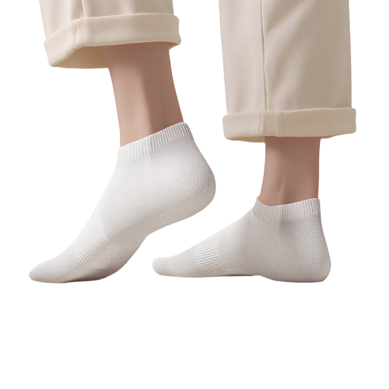 Baicaoyuan Disposable Socks for Men and Women, Thin Short Ankle Socks, Travel Wash-Free No-Show Socks, White, 20 Pairs