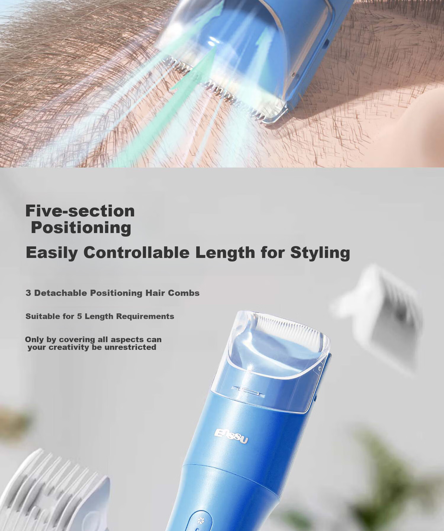 Enssu Baby Hair Clipper, Low Noise, Automatic Hair Suction, Children's Hair Trimmer, Infant Hair Cutter, Newborn Hair Scissors 16