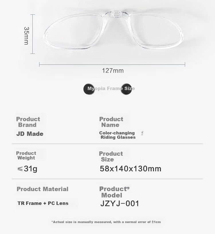 JD Jingzao Anti-Fog Photochromic Cycling Glasses Outdoor Unisex Running Driving Bicycle Windproof Goggles Gray White 13