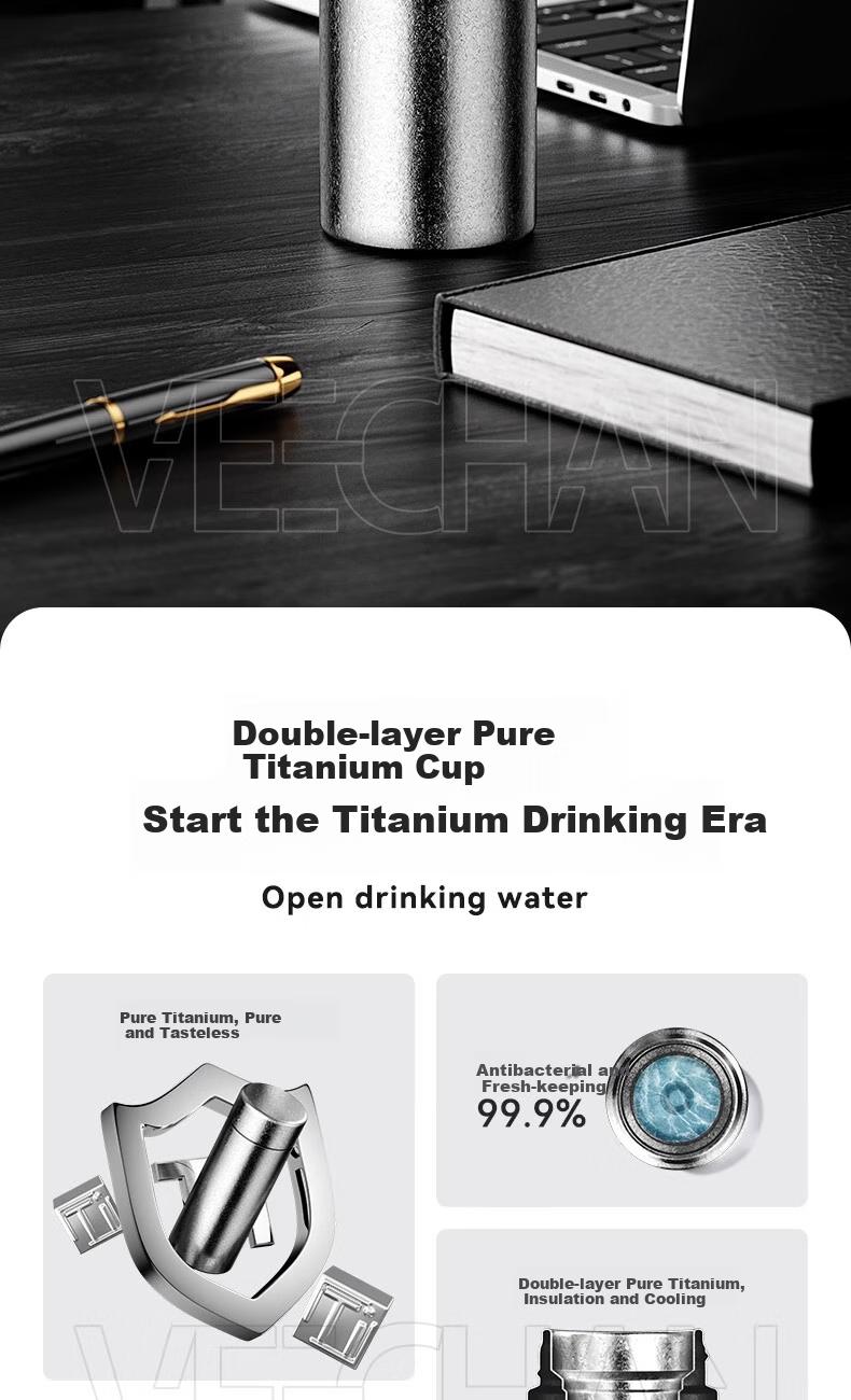 Fanji Pure Titanium Insulated Mug, Mini Coffee Cup for Women, Stylish Student Gift, Portable Pocket Cup for Girlfriend, Mid-Autumn Festival Gift 2