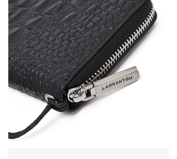 Old Man Head Men's Long Business Vertical Zipper Card Wallet First Layer Cowhide Clutch Money Clip Christmas Gift 8