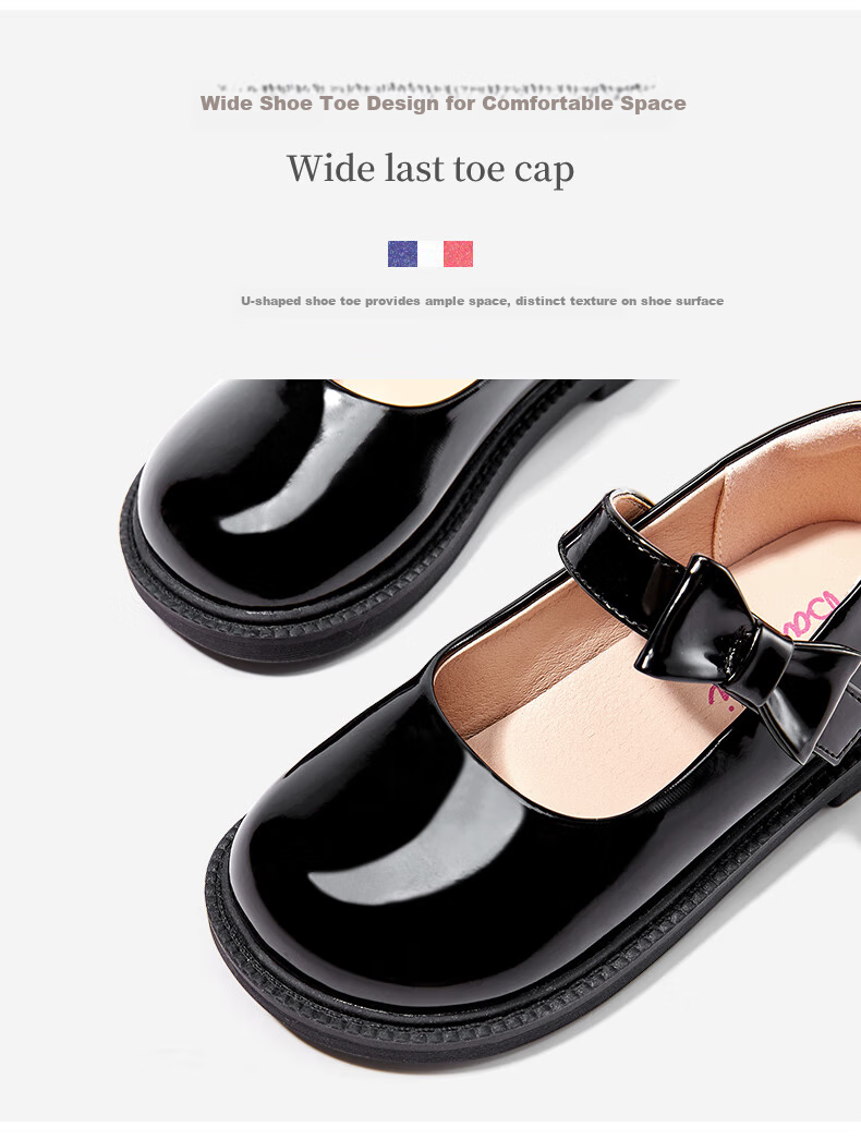 Balaqi Children's Girls' Spring and Autumn Patent Leather Shoes Performance School Shoes BL3308 Black (Patent) Size 37 6