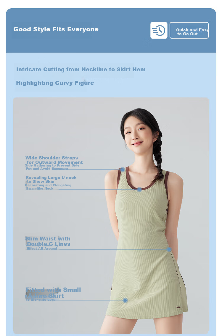 Beneunder Dress with Built-In Bra Pads, Spaghetti Strap Tank Dress, Sun Protection, Versatile Women's Clothing Skirt 9