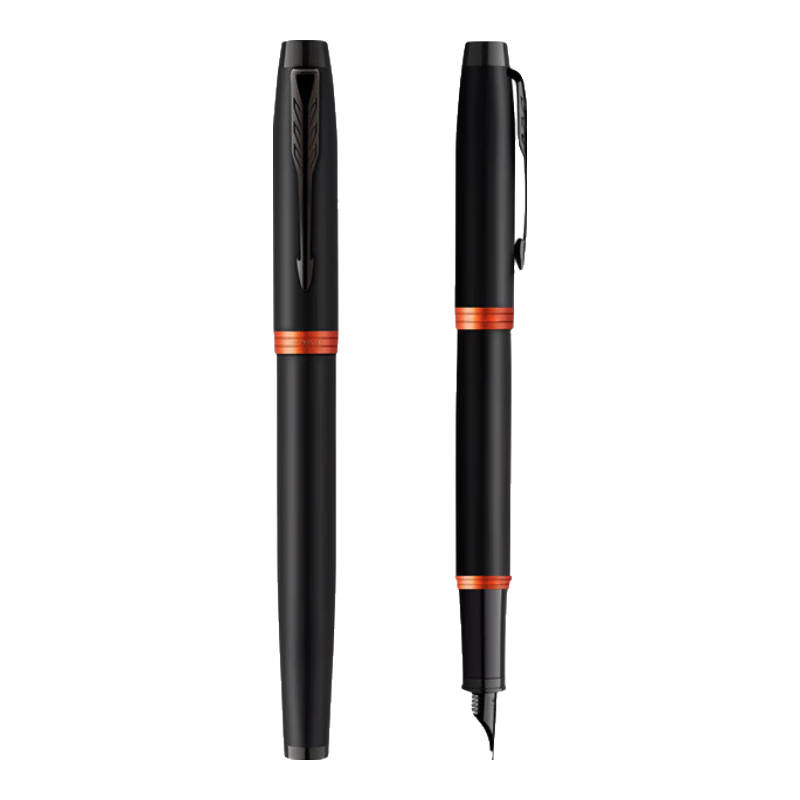 PARKER Pen Signature IM Phantom Black Gold Orange Fountain Pen