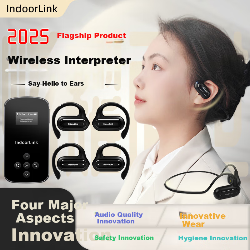 IndoorLink Wireless Tour Guide System for One-To Government And Enterprise Reception, Factory Tours, Exhibition Halls, Project Inspections, High-End Business Meetings, And Team Guiding