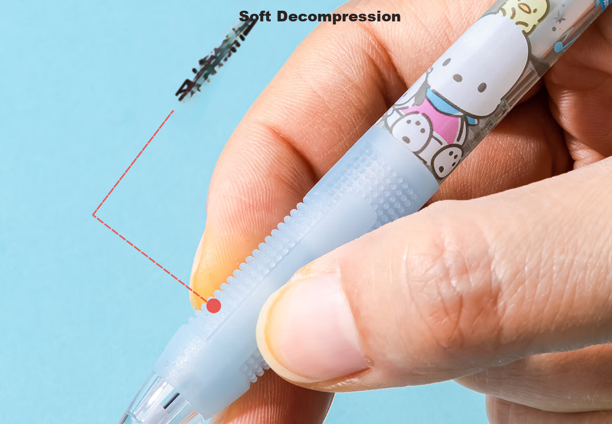 IiGEN Mechanical Pencil Stationery Sanrio Elementary School First Grade 0.5mm Soft Rubber Grip Low Center of Gravity Not Easily Broken Pencil School Supplies Essential Mechanical Pencil Pochacco One Piece 9611 9
