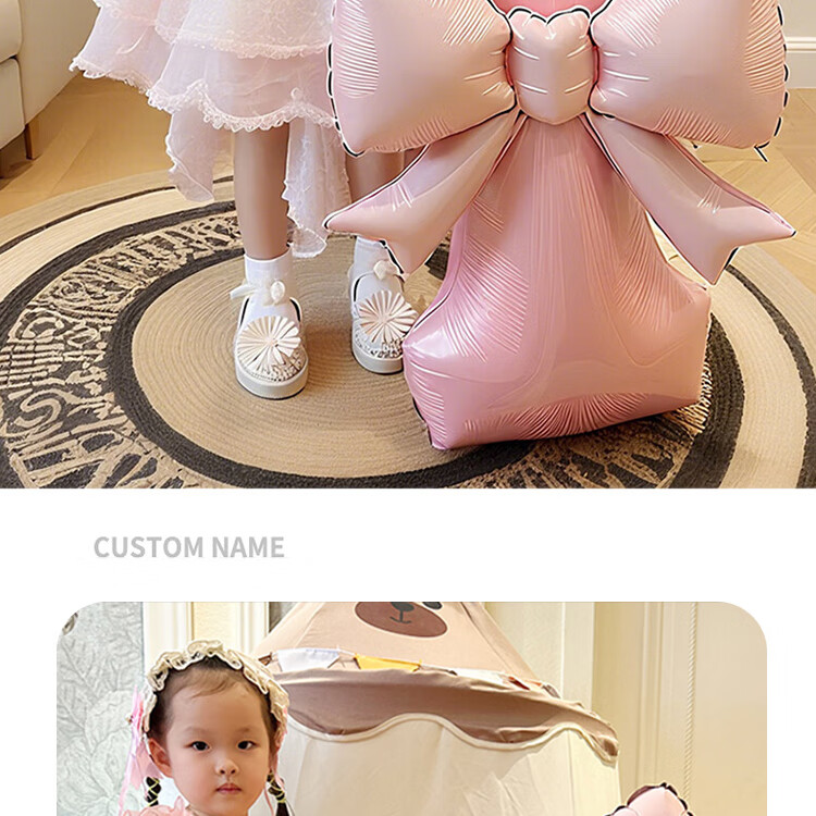 Onizi Birthday Scene Setup Girl Birthday Props Atmosphere Boy Party Decoration Bowknot Number Balloons 7 3