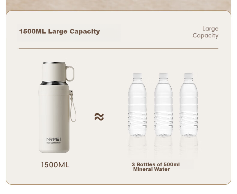 NRMEi Magnetic Insulated Mug Large Capacity Men's Tea Infuser 316 Portable Steeping Tea Magnetic Pop-Up Thermos Water Cup 11