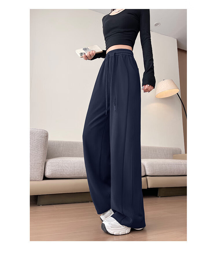 Free Style Wide-Leg Pants for Women Spring New Sports Sweatpants High Waist Slim Loose Draped Straight Casual Trousers 17