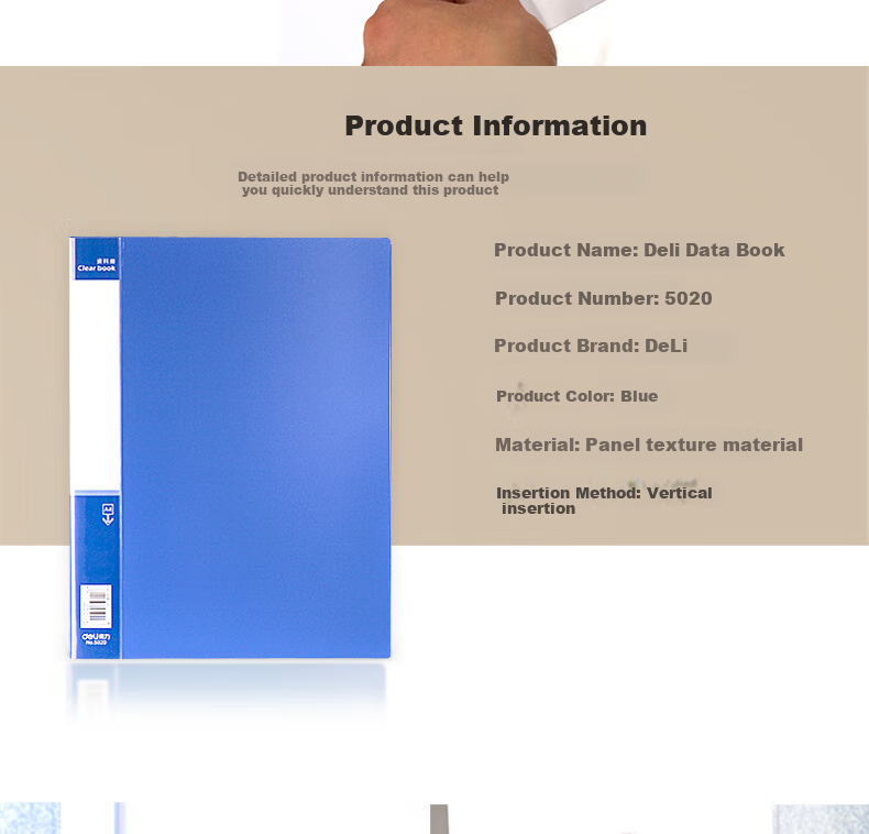 Deli A4/20-Page Document Folder File Organizer with Loose-Leaf Pockets for Student Exam Papers, Certificate Collection, Pregnancy Check-Up Notes And Document Protection 5020 4