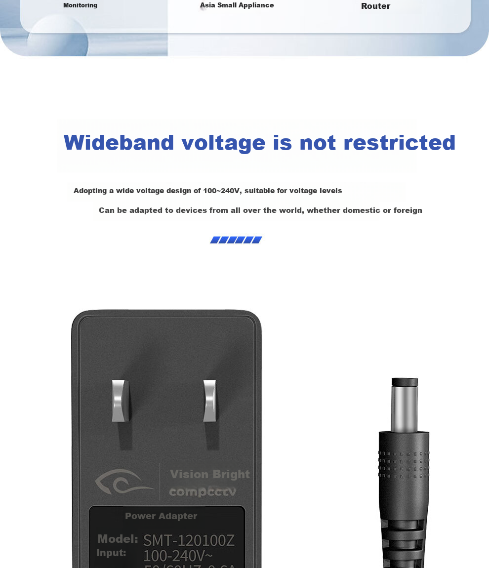 COMPCCTV DC12V1A Power Adapter, Router And Surveillance Camera DC Regulated Switching Power Supply 5