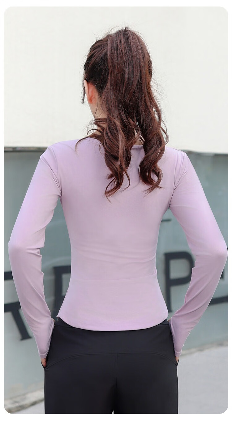 Barbie Women's Yoga Long Sleeve Top Slim Fit Sportswear with Chest Pad for Fitness Outdoor Running 3