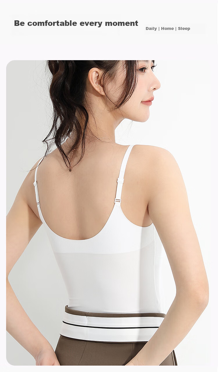 MiiOW Silk-Blend Camisole for Women, Modal Ice Silk with Built-In Bra Pads, Thin Strap Undershirt Bralette 9
