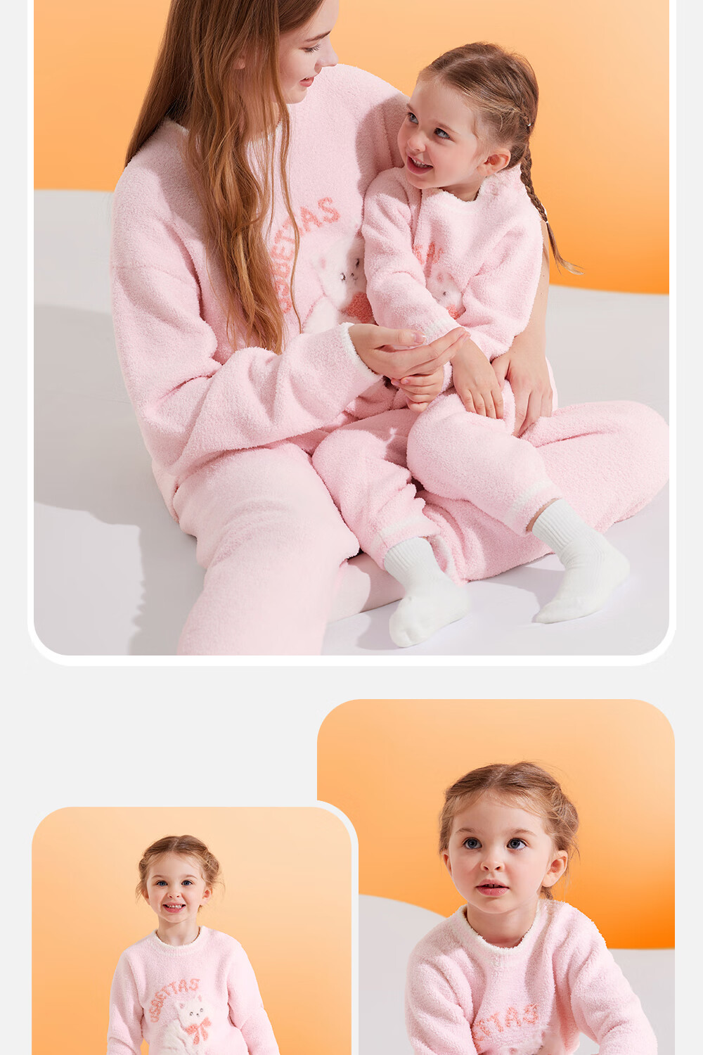 Betis Women's Autumn Winter Pajamas Adult Homewear Set 2025 New Thickened Half-Fleece Sleepwear Family Matching 4