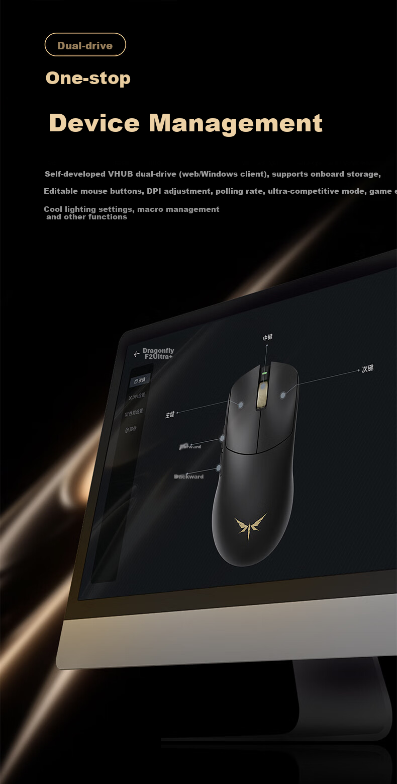 VGN Dragonfly F2 Lightweight Wireless Mouse for Gaming, Office Work, All-Purpose Mouse, PAW3950 Tri-Mode Connection, Ergonomic Design, Dragonfly F2 Ultra+, Pink 17