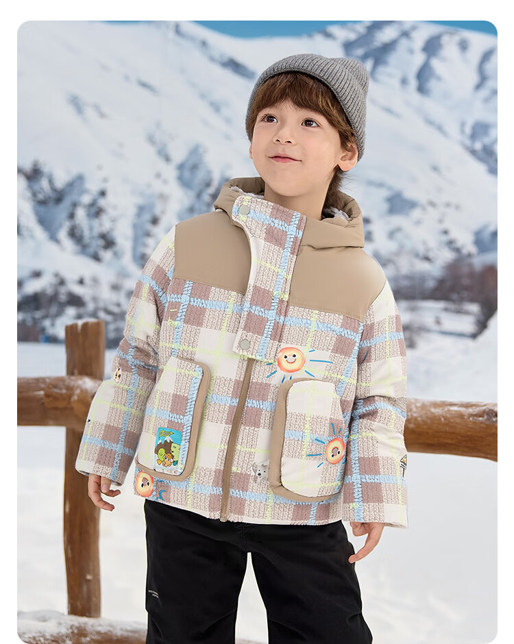 BALABALA balaOne Boys' Hooded Down Jacket Children's Winter Thick Warm Coat 2025 Model 208425107104 12