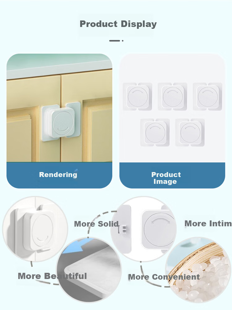 9I9 Baby Anti-Drawer Lock Cabinet Door Lock Refrigerator Lock Child Safety Lock Door Cabinet Lock, 5-Pack A4 11