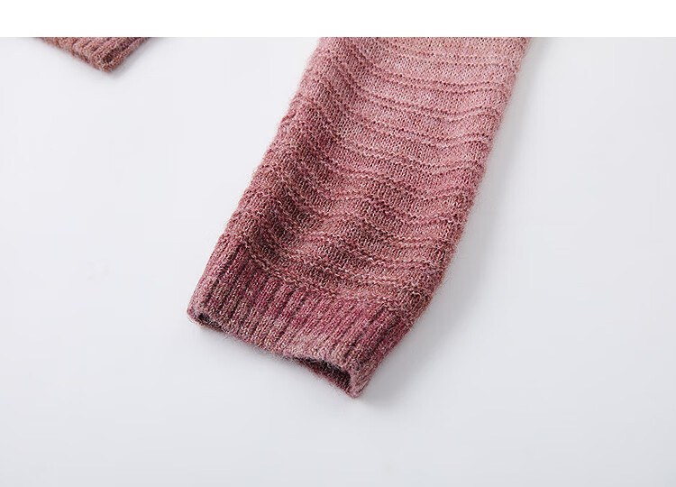 Dme [Dingdai'er Fashion] Autumn Artistic Gradient V-Neck Drop Shoulder Loose-Fitting Slimming Knit Sweater Women's Top 3