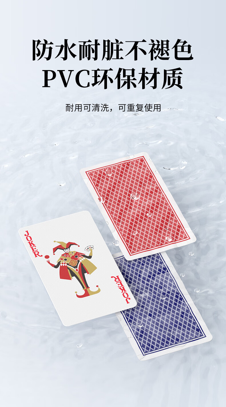 Hechen PVC Waterproof Guandan Special Playing Cards Narrow Long PVC Plastic Double Deck Extended Double-Sided Matte 1