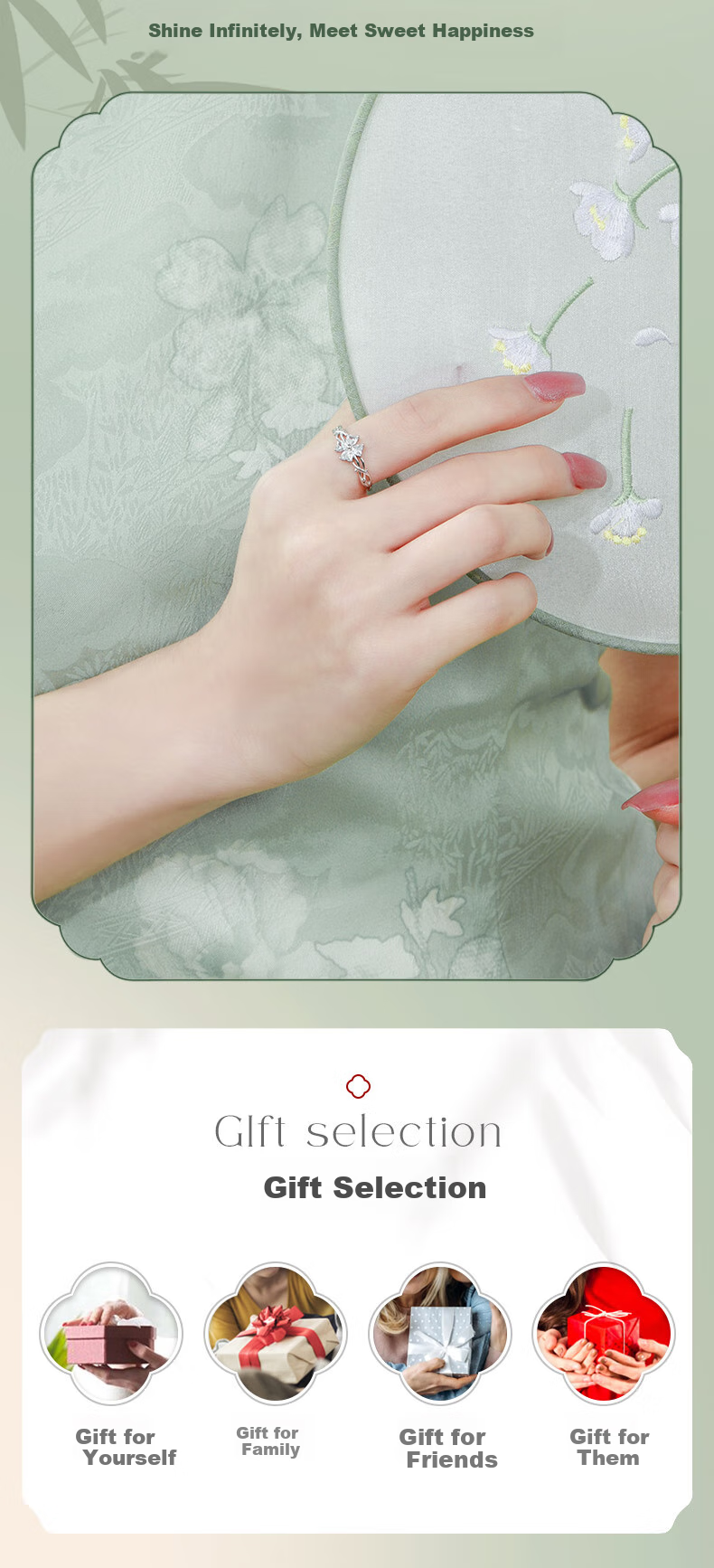 MOLADY [Birthday Gift] Four-Leaf Clover Silver Ring for Women, Fashionable Confession Single Ring, Anniversary Gift for Girlfriend Or Wife 3
