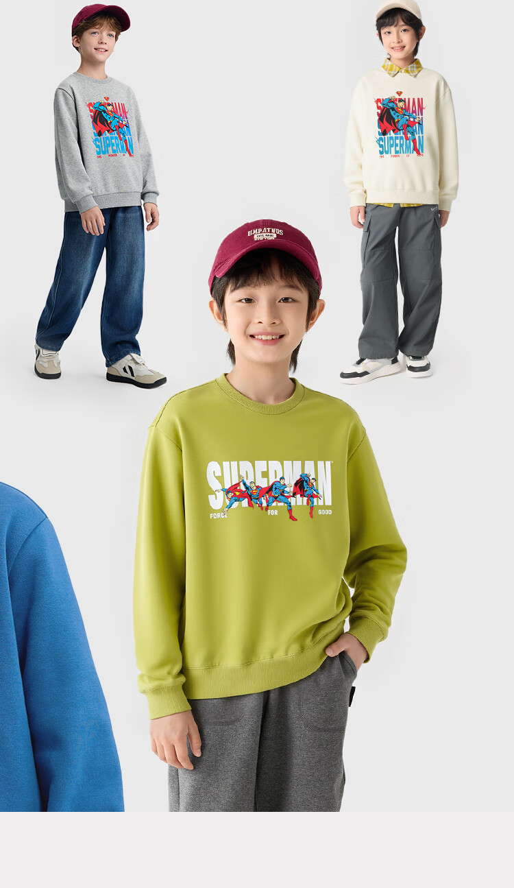 BALABALA DC Superman BalaOne Boys' Fleece Lined Sweatshirt Kids Winter 2025 Top 208425121102 1