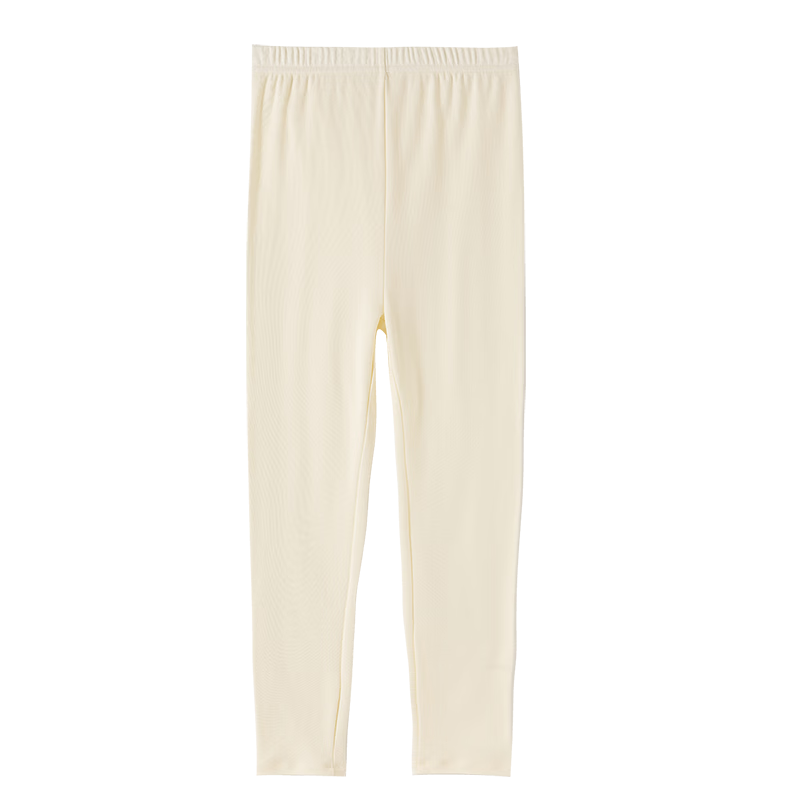 Dingguagua Girls' Thermal Cotton Long Johns, Beige, Size 120