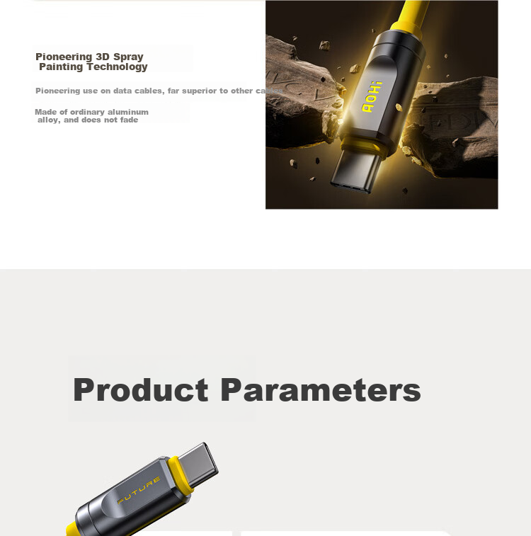 Aohi Adonis USB4 2.0 Fast Charging Data Cable, PD240W Full-Function 120Gbps Transmission, Dual Type-C, HD 8K Video Display, Screen Casting, Expansion Dock 17