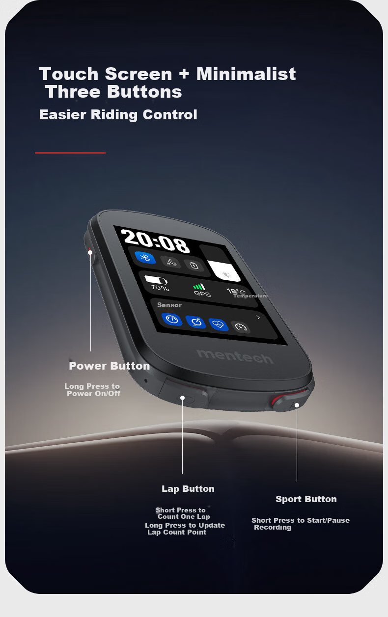 Mentech Avant700 Mountain And Road Bike Computer, GPS Smart Wireless Cycling Navigation, Obsidian Black 11