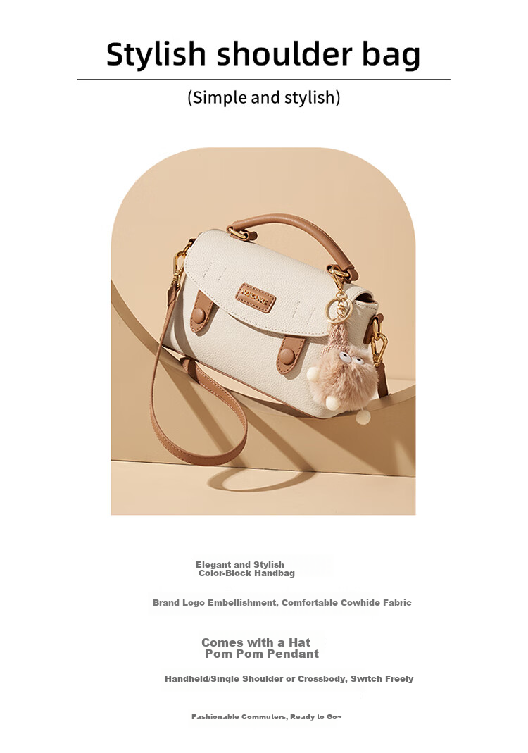 Aokang Women's Handbag, 2026 New Cowhide Small Tote Bag, Light Luxury Crossbody Shoulder Bag, Birthday And 520 Gift for Girlfriend Or Wife 1