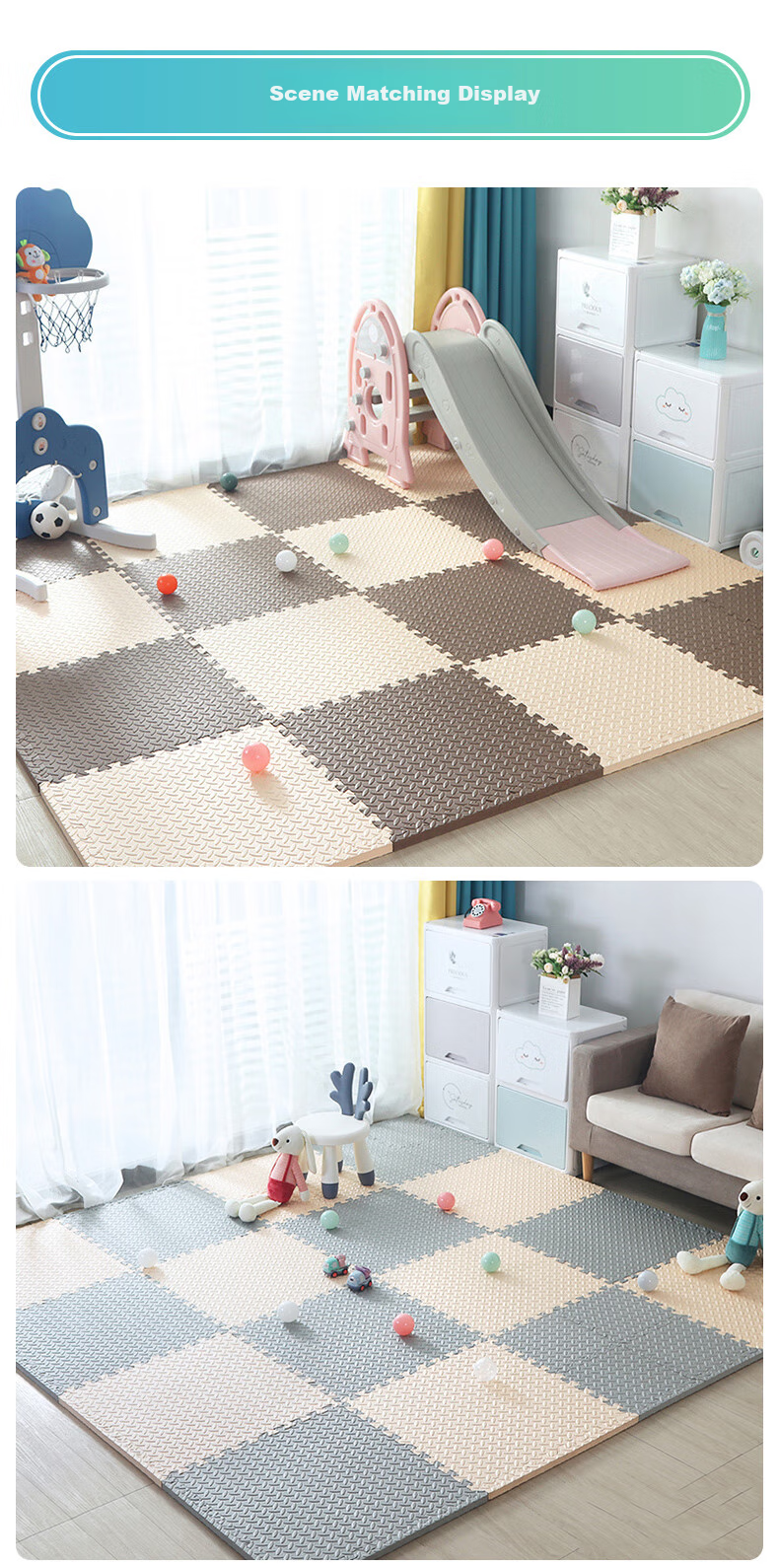 Ledi Children's Interlocking Crawling Mat, 6 Pieces, 60*60CM Foam Floor Mat, Thickened Tatami for Home Use 11
