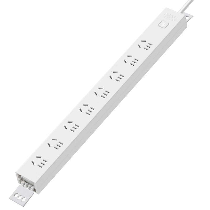 Delixi PDU Desktop Overload and Overpower Protection Under-Desk Gaming Cabinet Power Strip Socket 8-Outlet Master Control Switch 3-Meter Cable