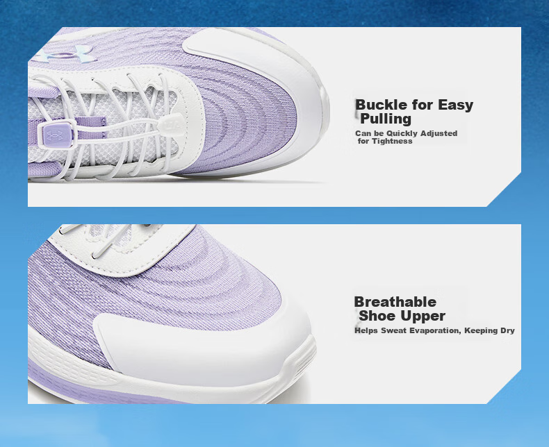 Under Armour Spring And Summer Children's Running Shoes for Boys And Girls, Breathable Mesh Upper, Non-Slip Straps, Comfortable Physical Exam Sports Shoes 6
