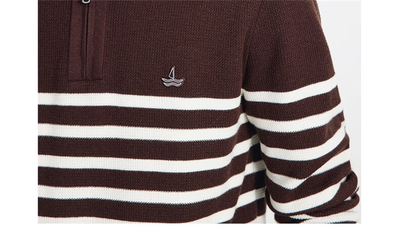 Navikail Star Model Italian Small Sailboat Men's 25-Style Half-Open Collar Striped Casual Knit Sweater 1344045502 28