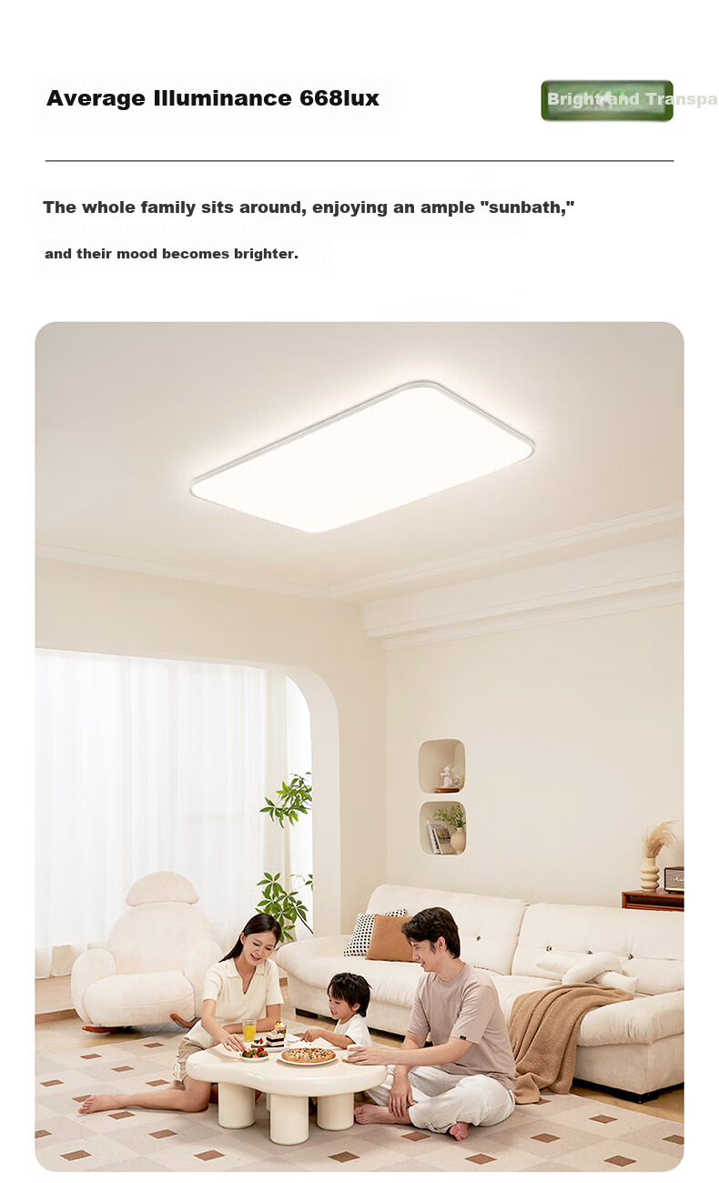 NVC Living Room Ceiling Light, Main Light, LED Smart High-End Full Spectrum, Eye-Protecting, Future Light, Qingchen PRO 4