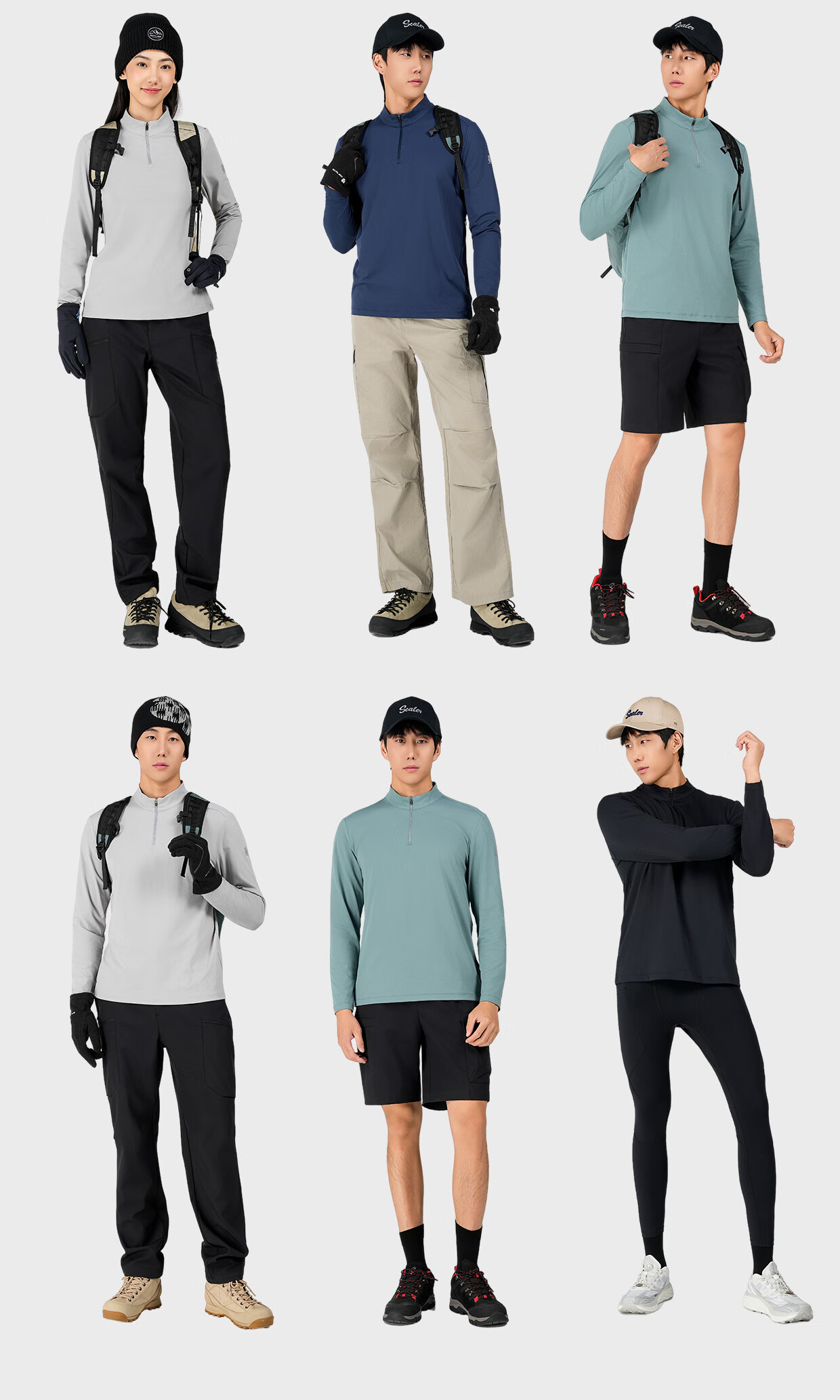 SCALER Outdoor Long Sleeve T-Shirt High Elastic Antibacterial Moisture-Wicking Quick-Dry Running Hiking UV Protection Top F4616D26 8