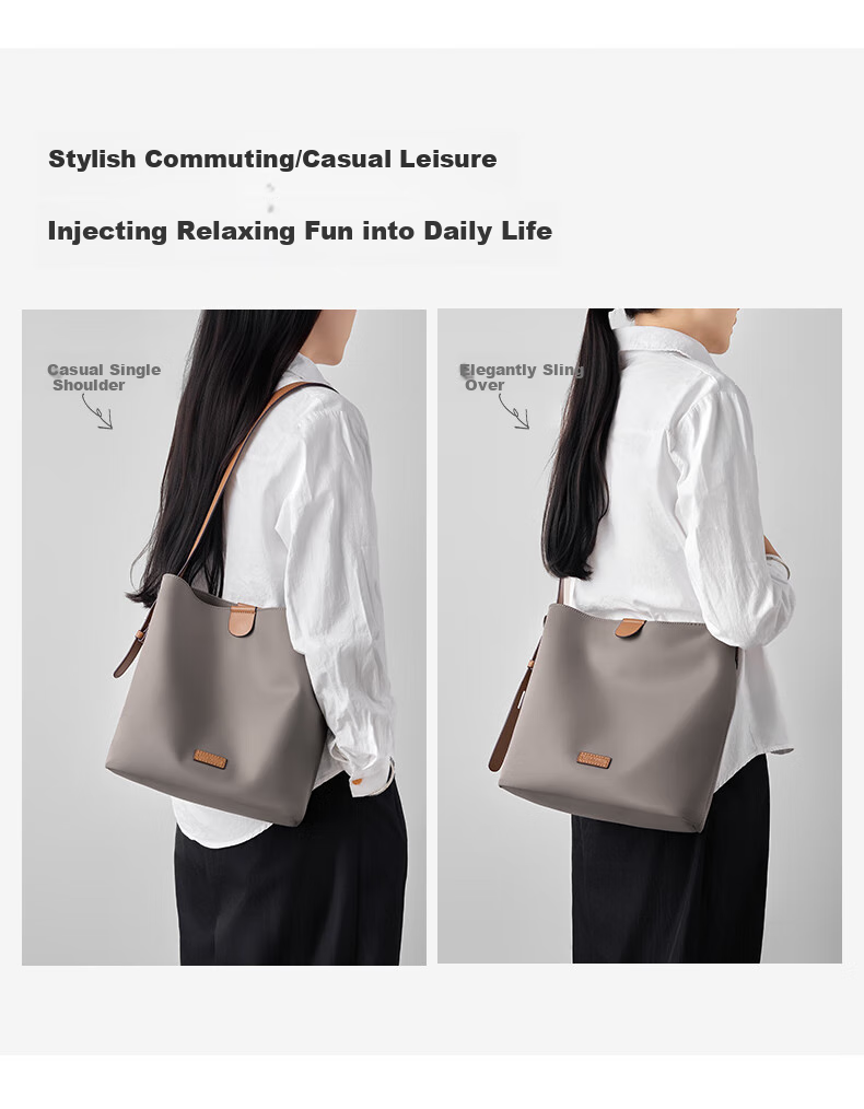 Laifu Lightweight Canvas Crossbody Bag, Large Capacity Casual Commuter Bucket Bag, Fashionable Handbag, Women's Bag, Birthday Gift 7