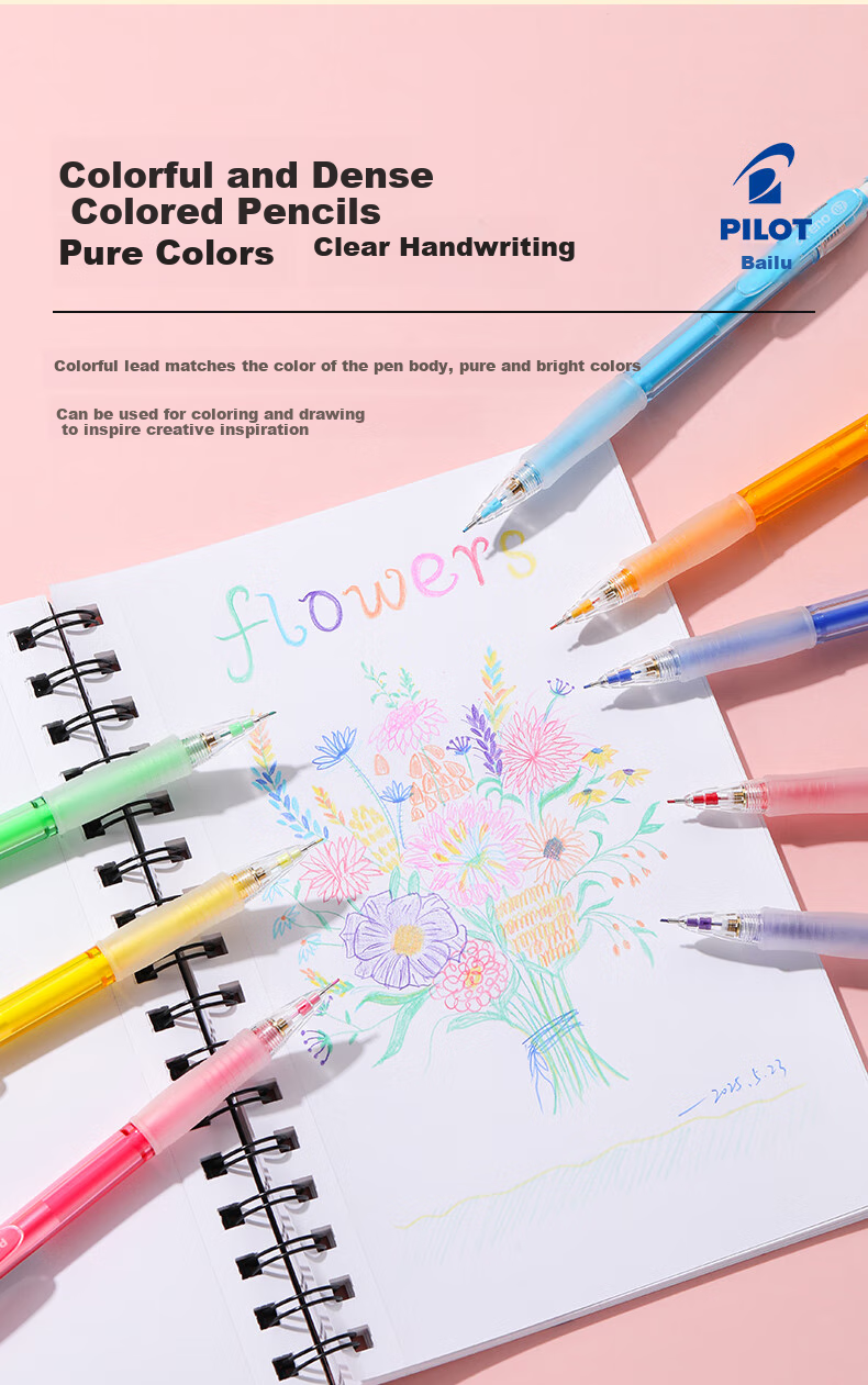 PILOT [Best-Selling Product] Colored Mechanical Pencil for Students And Children, Erasable Colored Pencil for Exams, Stationery, Sketching, with Eraser HCR-197 0.7 Blue 4