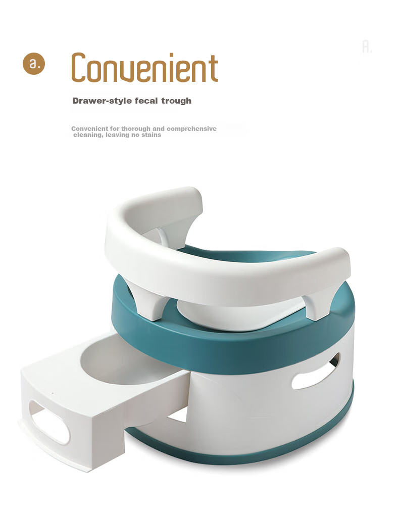 Rikang Children's Toilet for Ages 1-3 Raised Front Barrier PU Soft Cushion Three-In Function Gray X2004-8 4