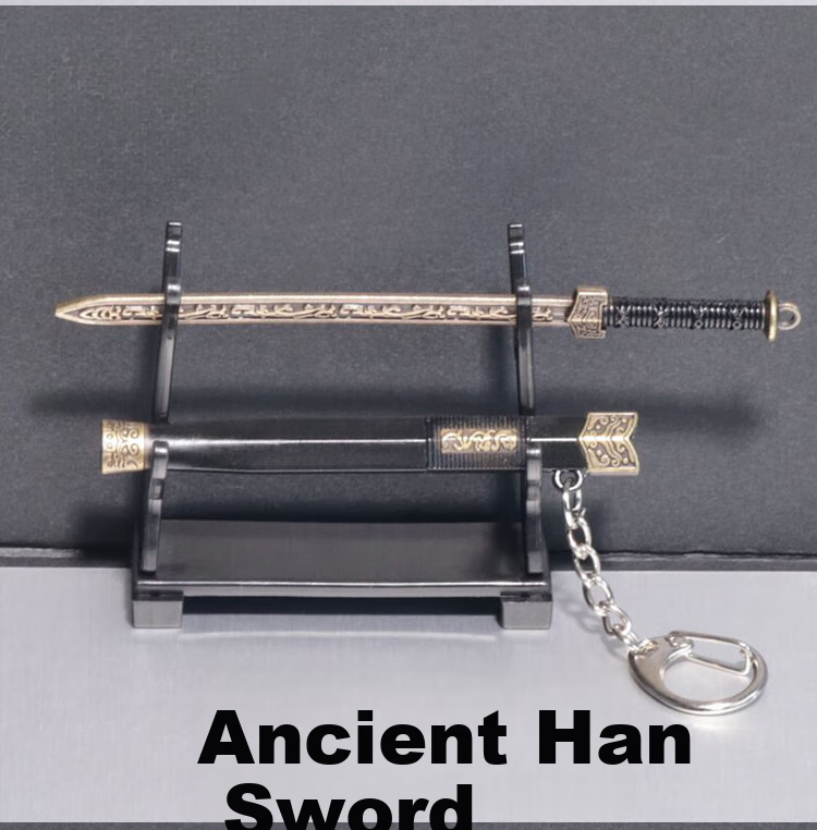 Huashimeng Ancient Chinese Famous Sword Miniature Sword Yuewang Goujian Sword, Qin Wang Sword, Tang Horizontal Knife Qingguan Sword Model Unsharpened 6